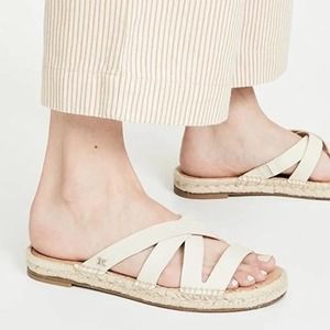 Sam Edelman Averie Cream Leather Strappy Espadrille Sandals Slides Size 7